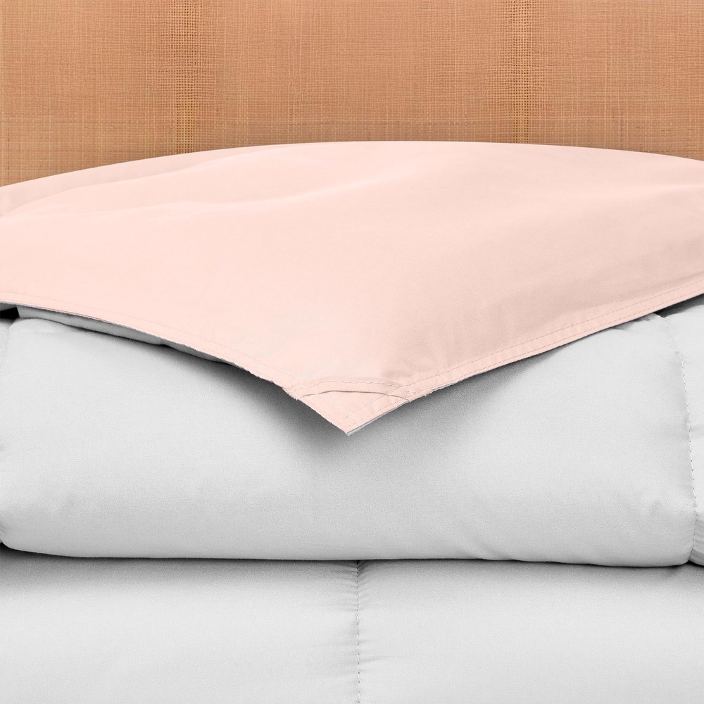 Modern Threads Down Alternative Reversible Comforter Blush/White King