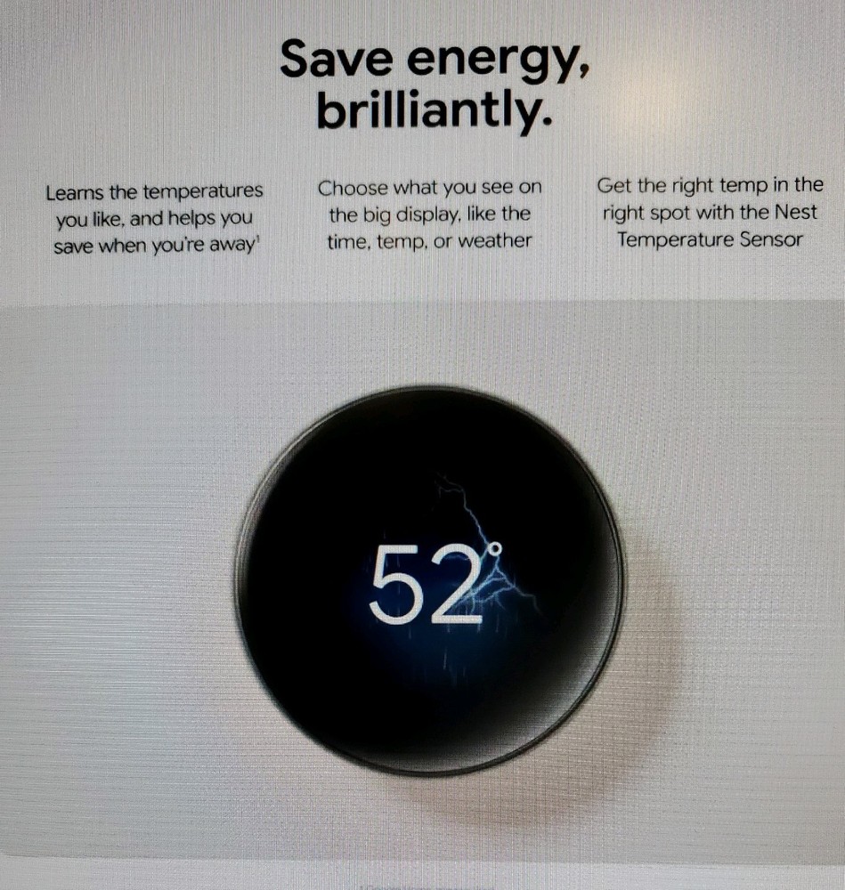 Google - Nest Learning Thermostat 4th Gen with Temperature Sensor Obsidian