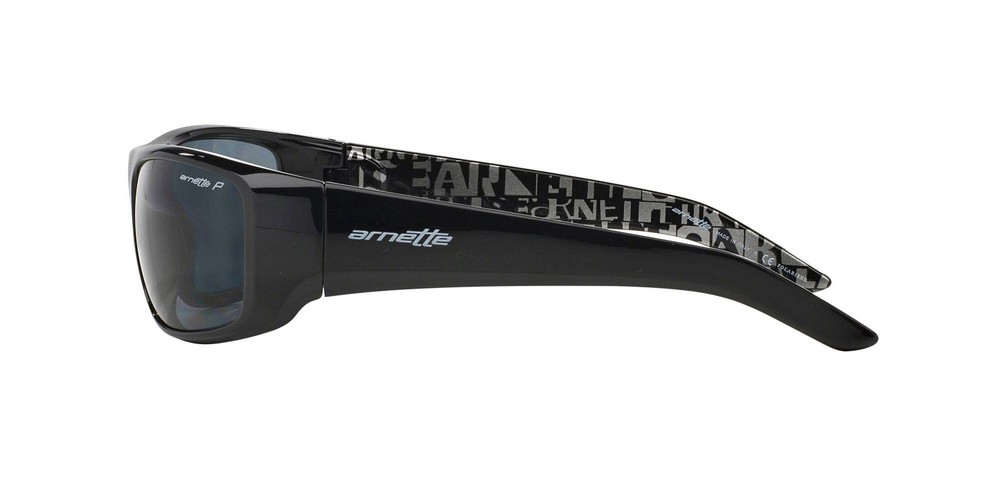 ARNETTE mens An 4182 Rectangular Sunglasses Gloss Black/Dark Grey Polarized