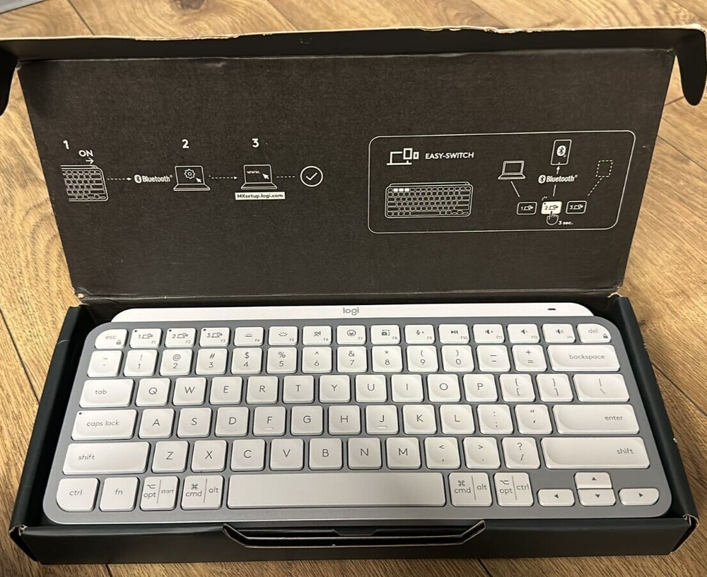 LOGITECH MX KEYS MINI WIRELESS ILLUMINATED KEYBOARD FOR MAC | PALE GRAY