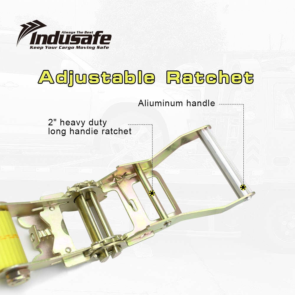 4 Packs Axle Straps with Snap Hook Car Trailer Hauler Ratchet Tie Down Strap