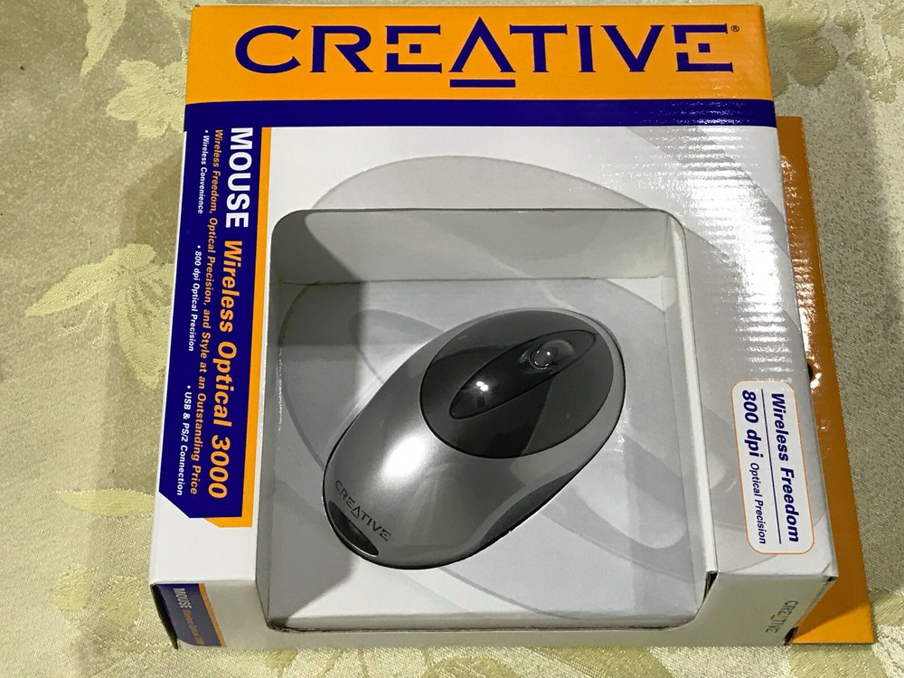 Creative Wireless Freedom Optical Mouse 3000 WMU91S 800dpi USB & PS/2 Connection