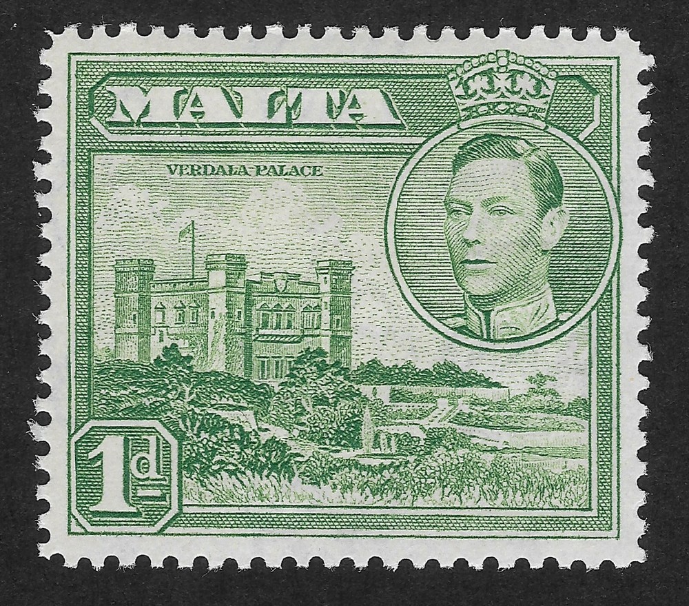 Malta 1943 Early Issue Fine Mint Hinged 1d. (DX2)