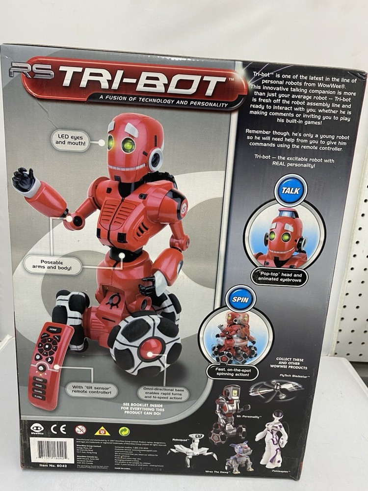 RS Tri-Bot NIB Interactive Remote Control Robot WowWee Robotics 8042 Collection