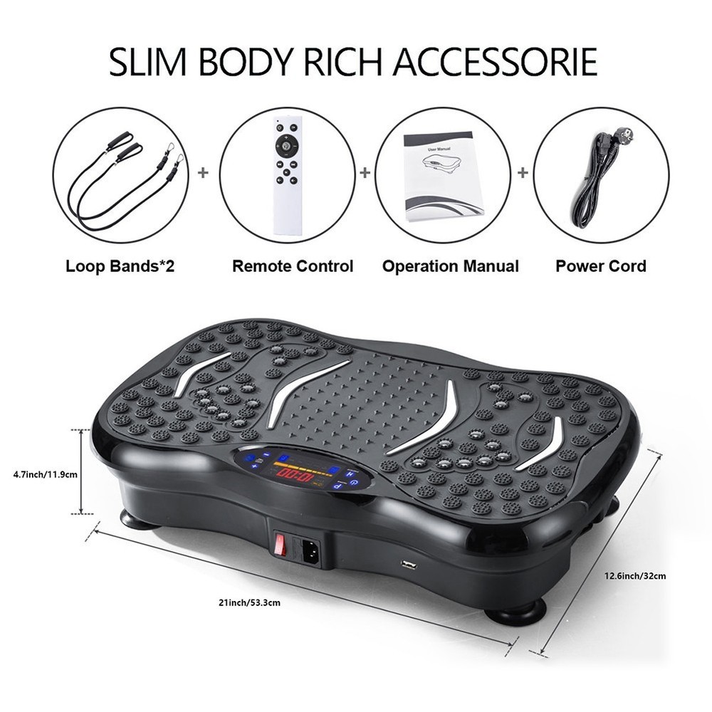 Vibration Plate Exercise Machine Bluetooth-Compatible Rhythm Full Body Shaker