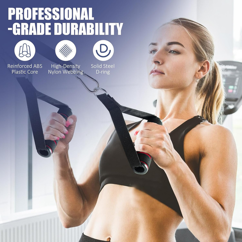 2 Pack Upgraded Exercise Handles, Gym Handle Equipment for Cable Machine Attachm