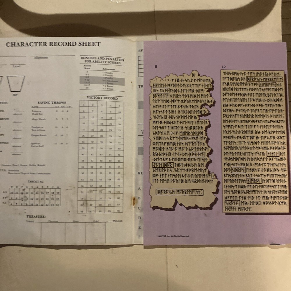 XS2 THUNDERDELVE MOUNTAIN DUNGEONS & DRAGONS TSR 9157 MODULE