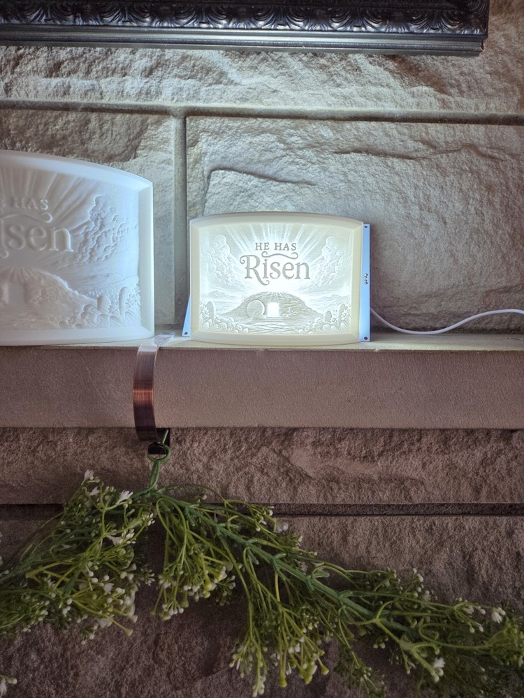 Large -Easter Lithophane - He Has Risen! - Amazing Detail