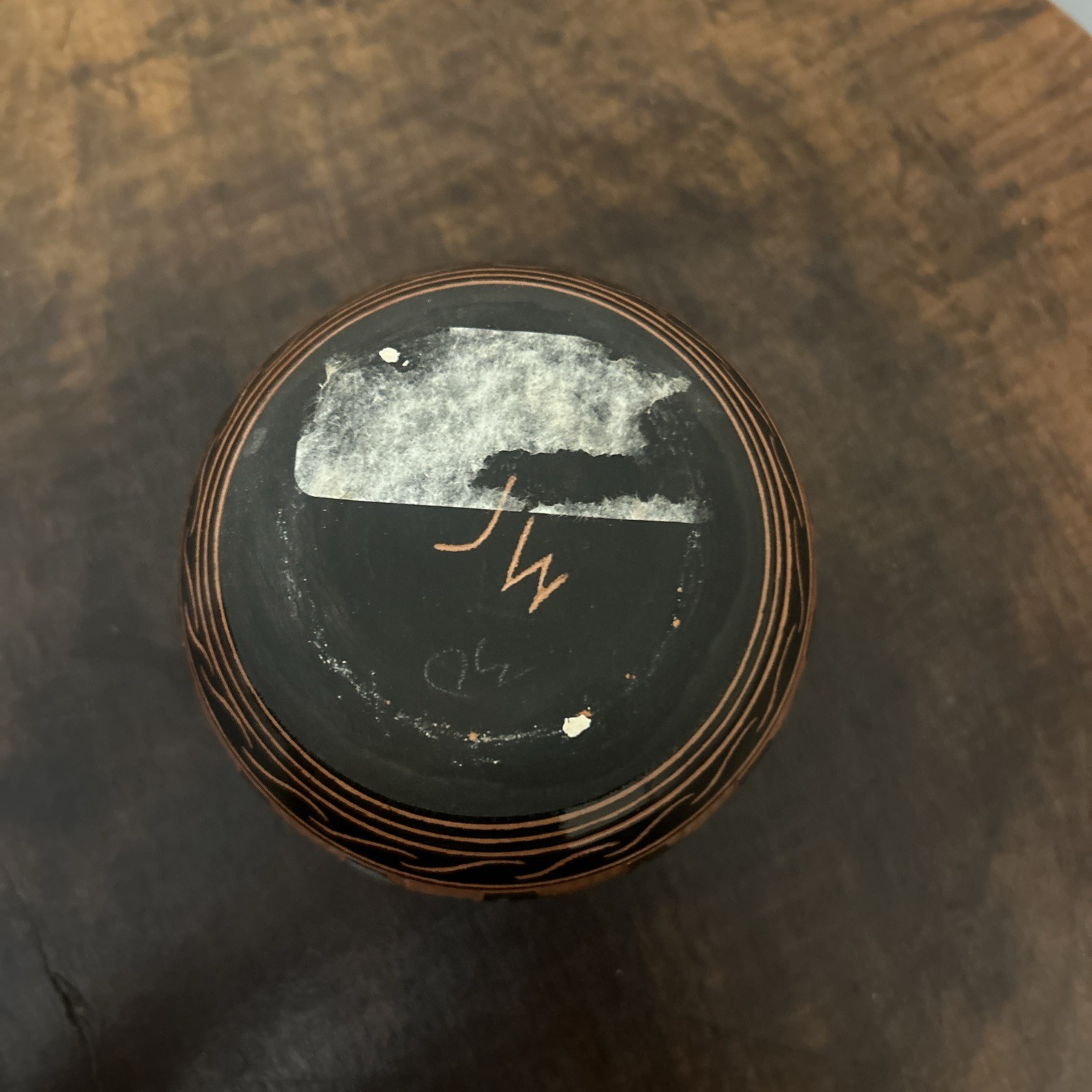 Navajo Pottery Jar Vessel Handmade Native American. Signed. Black Glaze.