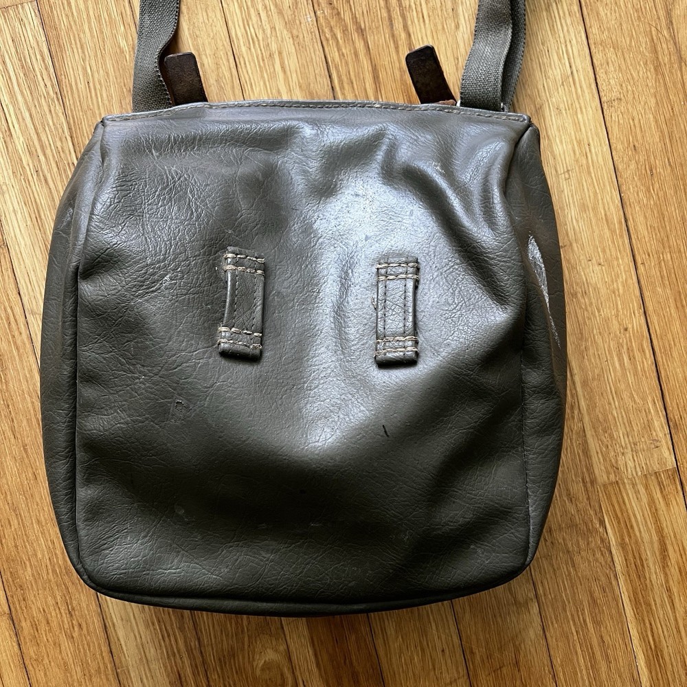 Swiss leather army bread bag 1981