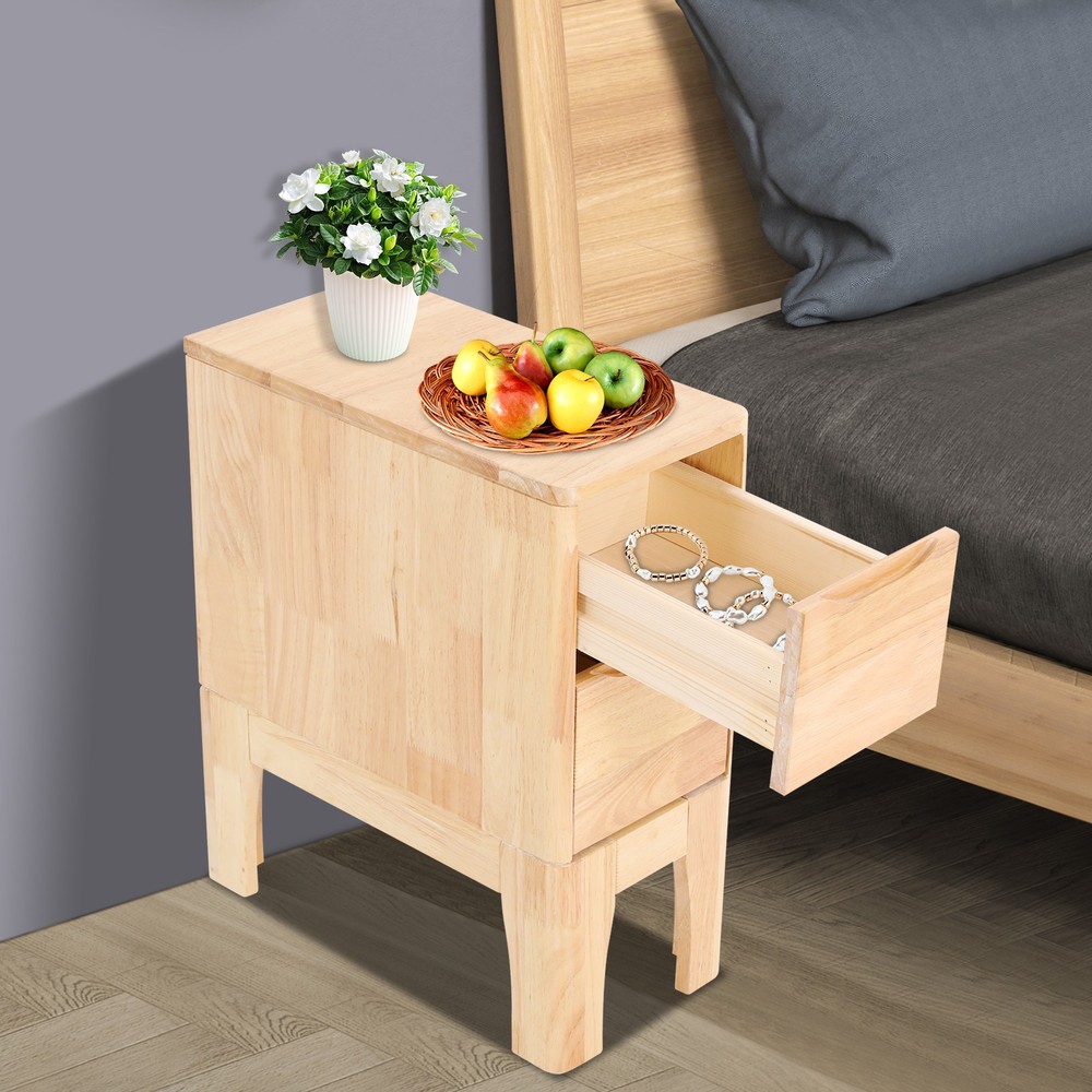 Wood Bedside Table, Sofa Side Table, Bedside Table with Drawers Bedside Table