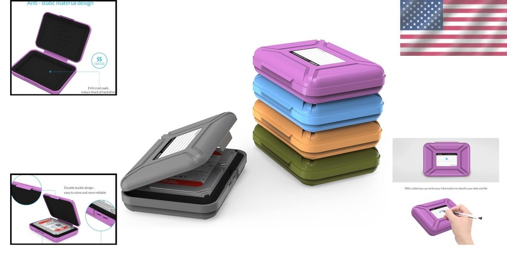 Protective 3.5" Hard Drive Case 5-Pack