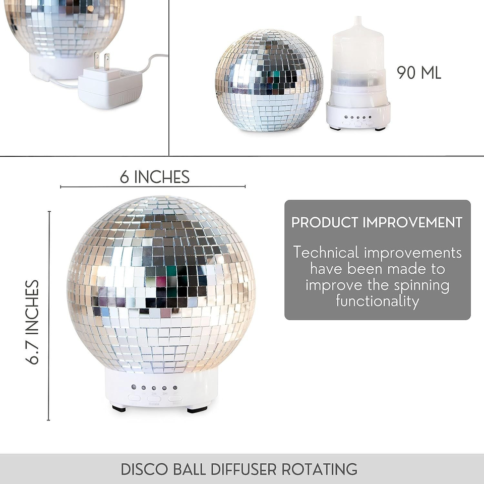 Disco Diffuser Ball Rotating -Essential Oil Diffuser with Whispe Quiet Operation