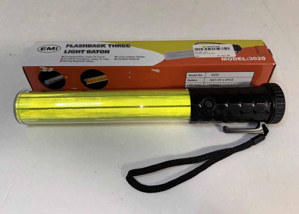 EMI Model 3020 Flashback Three Light Baton, Yellow