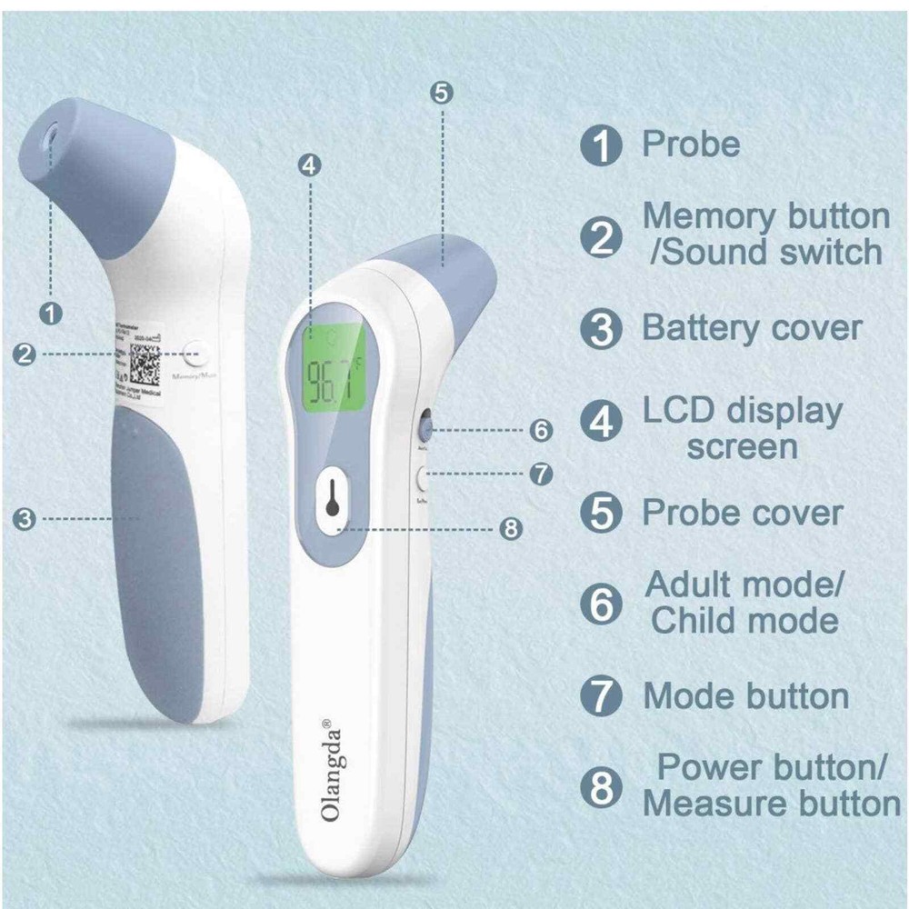 Olangda Ear Thermometer, Non-Contact Ear