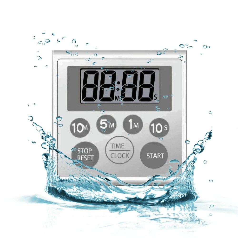 Digital Timer Waterproof Shower Timer Shower Clock Bathroom Kitchen Timer wit