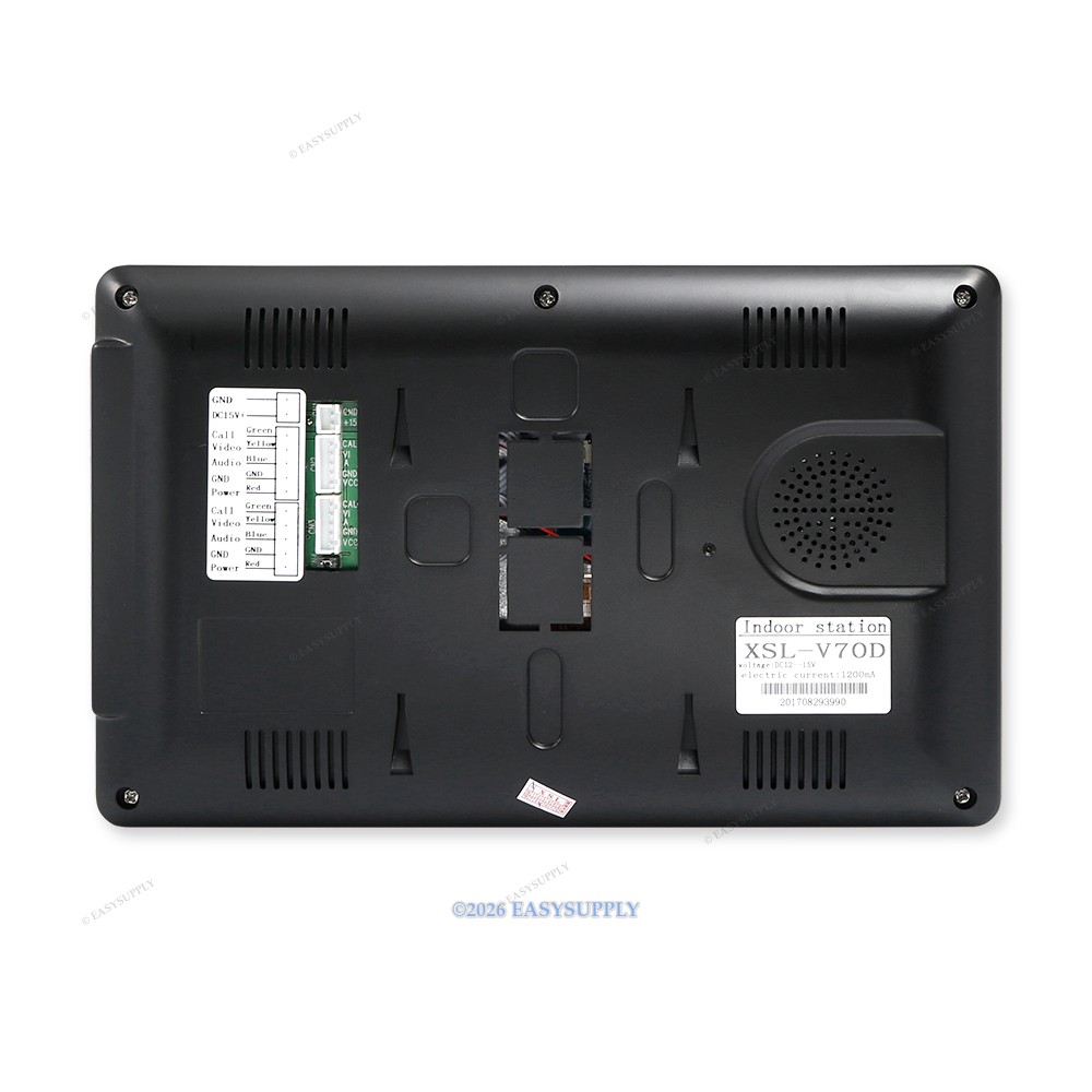 7" Wired Video Door Intercom System Electric Lock Supported for Home Security