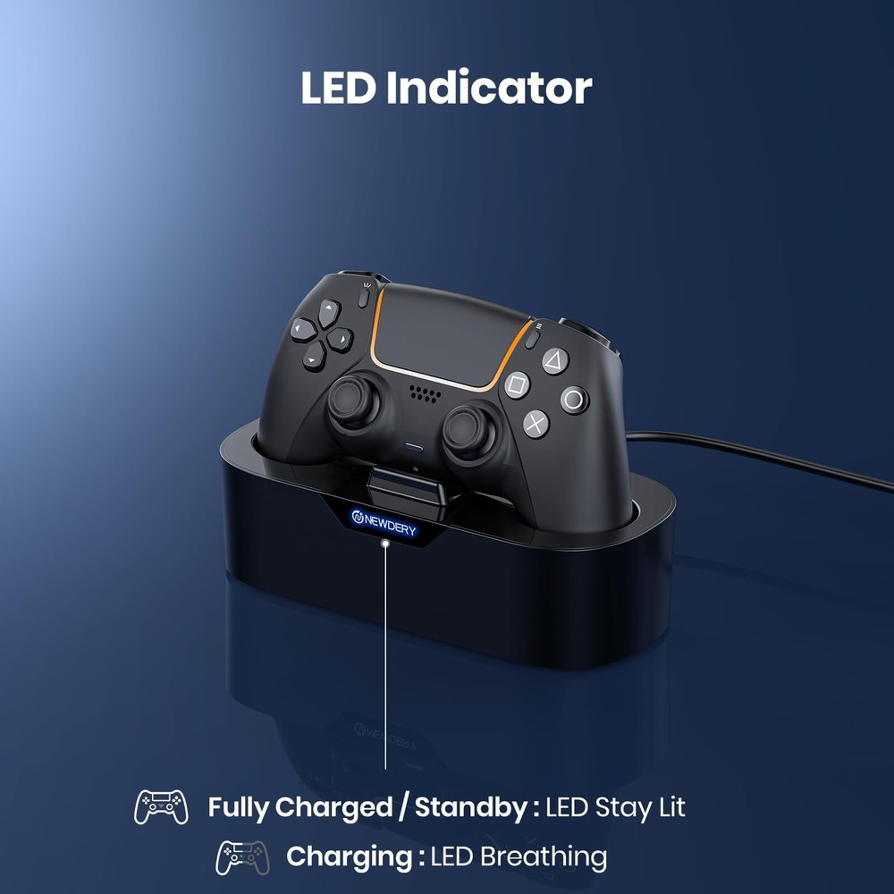 NEWDERY PS5 Controller Charger Station DualSense Edge Controller Charging Stand