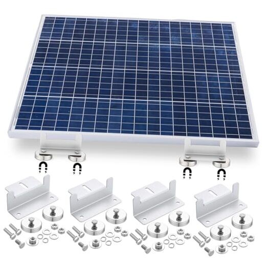 Pack 1200 Lbs No Drill Magnetic Solar Panel Mount Bracket Solar Panel 4 Silver