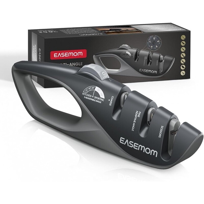 Kitchen Knife Sharpener 5 Adjustable Angles Ergonomic Handheld Tool Coarse Fine