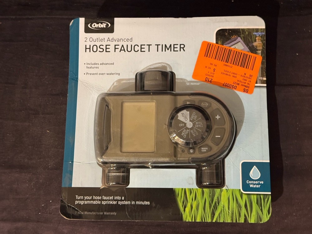 Orbit 56544 1-Dial 2-Outlet Hose Faucet Timer Programmable Sprinkler System