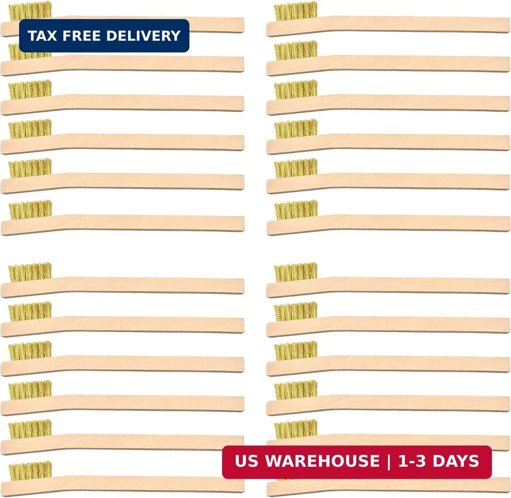 24 Pack Brass Wire Brush Tooth Brushes