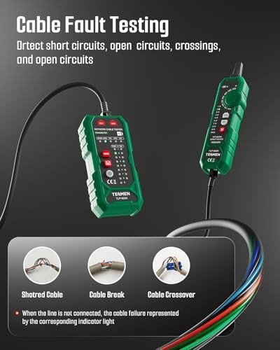 Multi-Function Network Cable Tester RJ11 RJ45 CAT5/6 POE STP, Continuity & Pairi