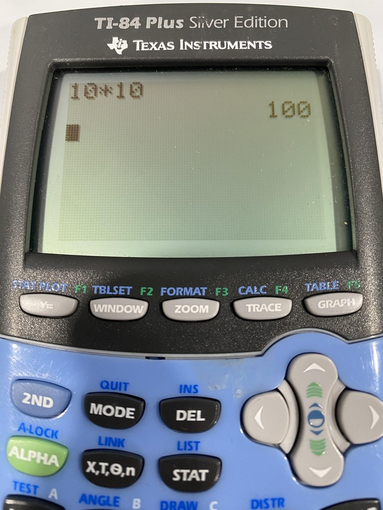 TI-84 Calculator Texas Instruments Plus Silver Edition Graphing Blue Tested