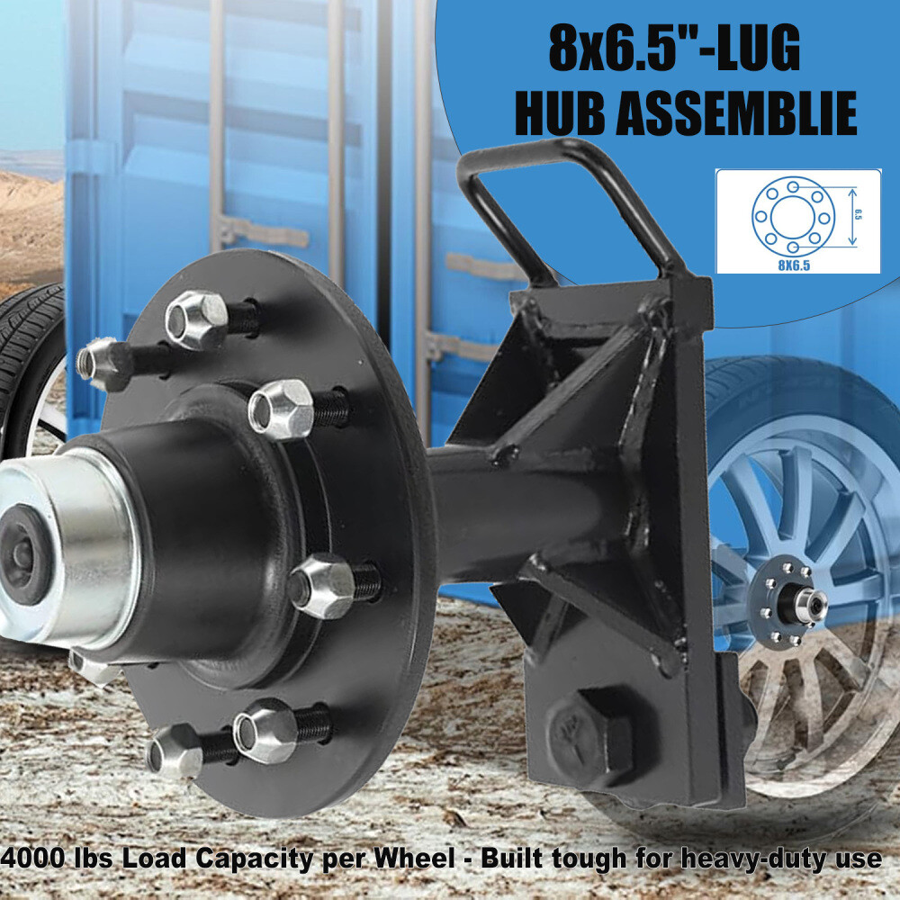Heavy-Duty Shipping Container Axles Wheels Kit w/Bolt-on Spindle 8 x 6.5'' Lug