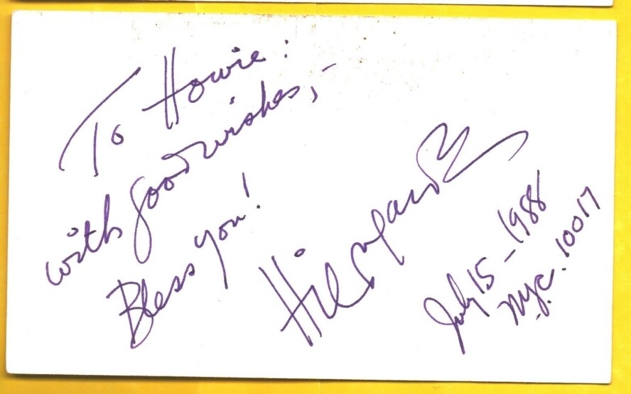 H-HILDEGARDEautographed card  with COA INSCRIBED