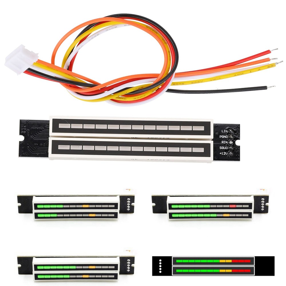 Dual 12 Stereo Level Indicator Adjustable Light Speed Level Meter Board Module