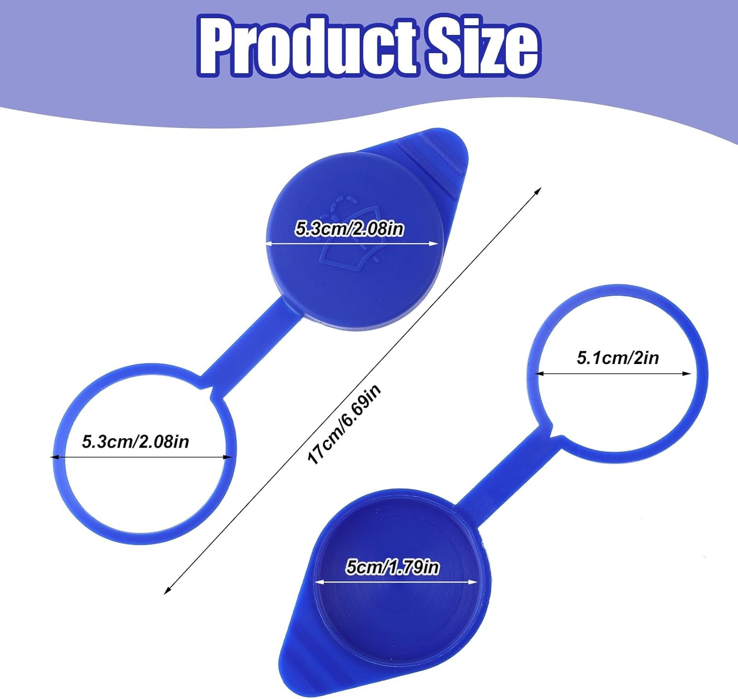 2PCS Washer Fluid Cap Windshield Washer Fluid Reservoir Cap Professional Accesso