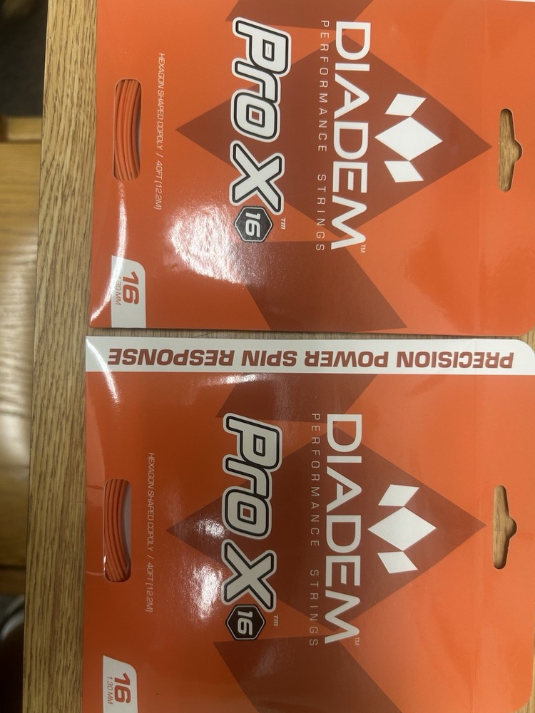 Diadem Pro X 16 Performance Tennis String - Orange - Hex Shape - TWO PACK!!!