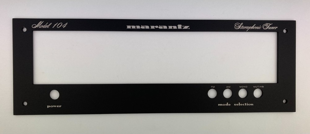 New! Marantz 104  Tuner Front Panel Faceplate (Face Plate) Black