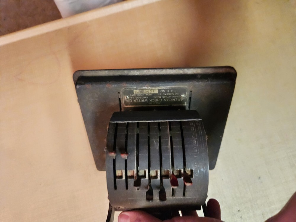 Vintage American Check Writer Co Rare Lightning Model Flat Knobs Handle USA Proj