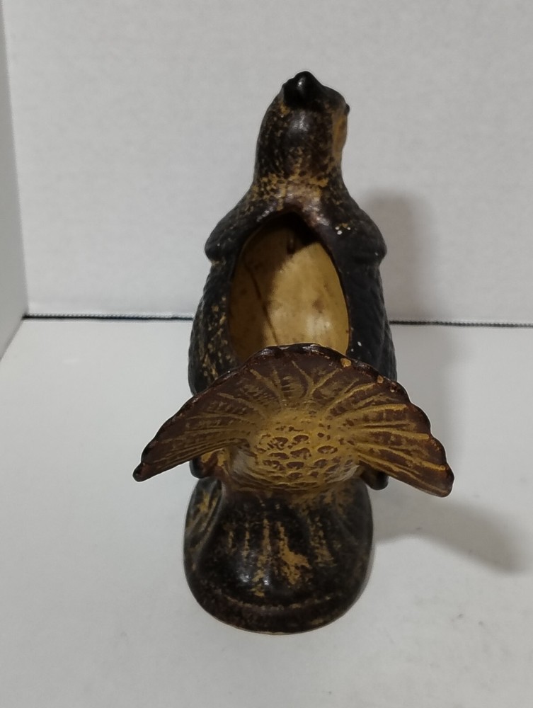 Ceramic Bird Planter Brown And Yellow