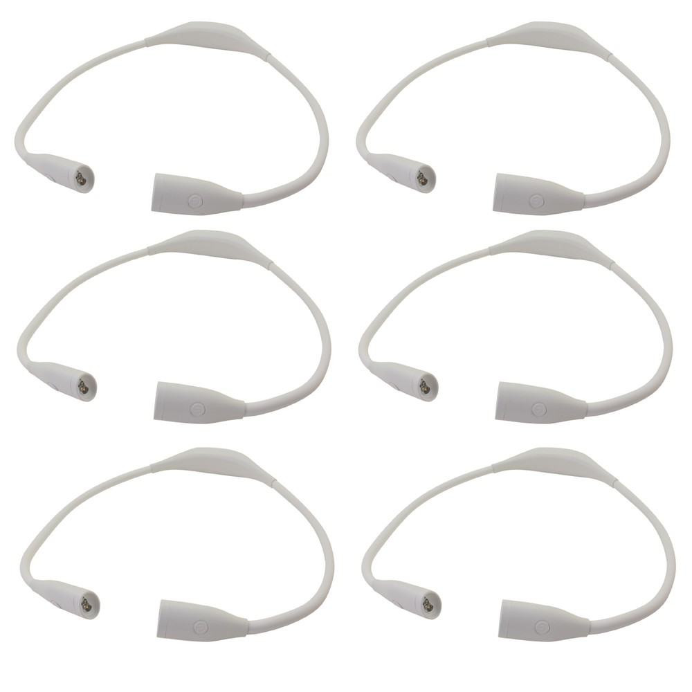 MotoProducts 6 Pack LED Neck Reading Light Bendable 3 Light Intensities Book