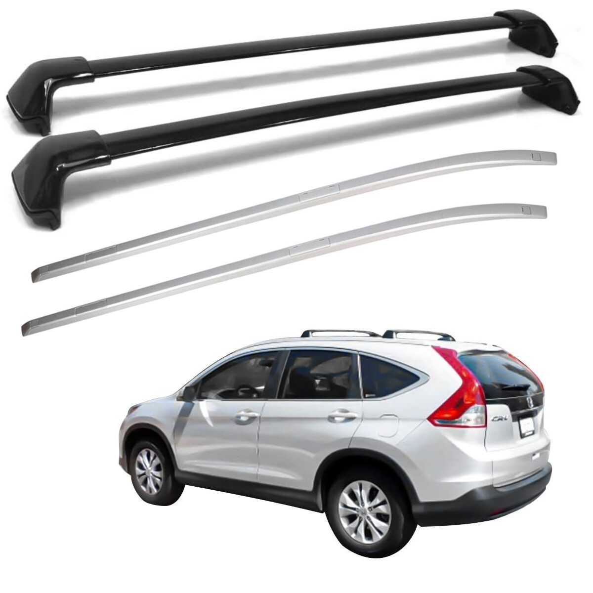 4Pcs Side Rails Cross Bars for 2012 2013 2014 2015 2016 Honda CRV CR-V Roof Rack