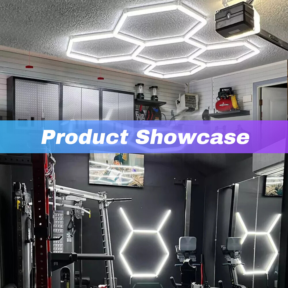 Hexagonal LED Garage Lights Honeycomb Detailing Showroom 5-Grid Ceiling Light