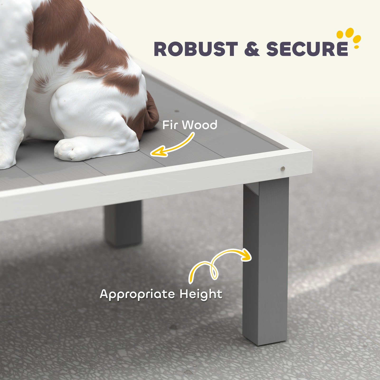 PawHut Wooden Dog Training Platform, Pet Training Place Board, Gray