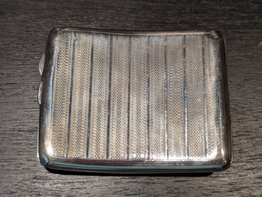 British Solid Silver Sterling Silver Cigarette Case By S. Posener 1901 Hallmarks