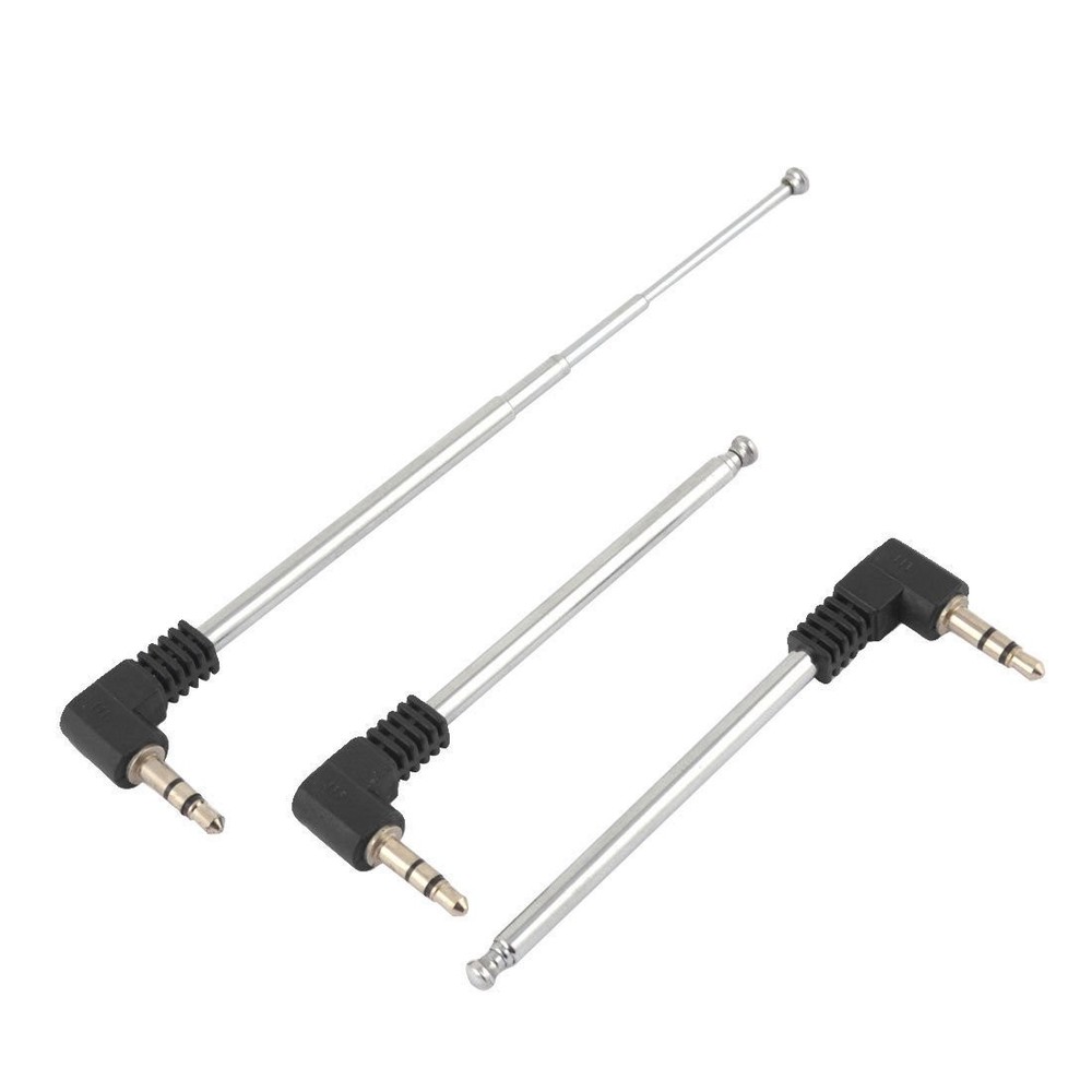 VizGiz 2 Pack Bluetooth Speaker Antenna Replacement Telescoping 3.5mm Silver