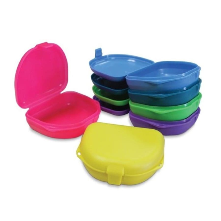 Plastic Retainer Boxes Hinged Lid 12 Pk Multiple Colors 2 Variations