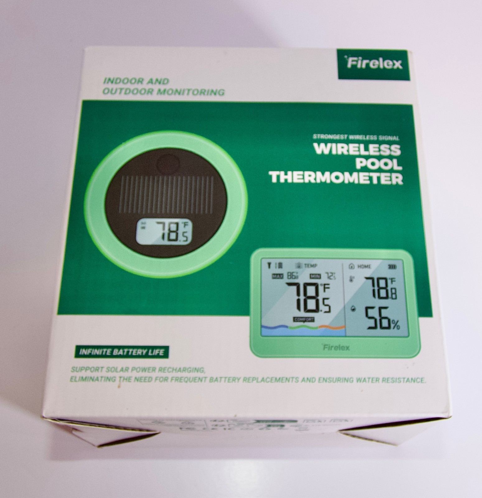 Firelex Wireless Solar Pool Thermometer Indoor & Outdoor Monitoring