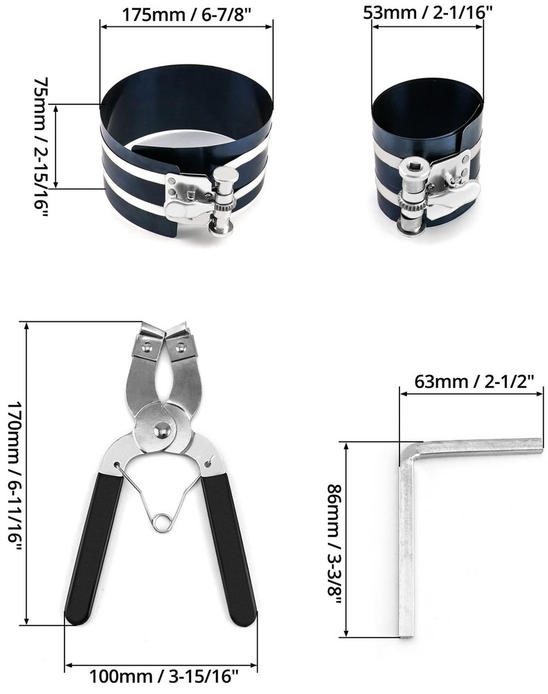 Piston Installer Pliers, Car Engine Adjustable Piston Ring Installer Removal ...