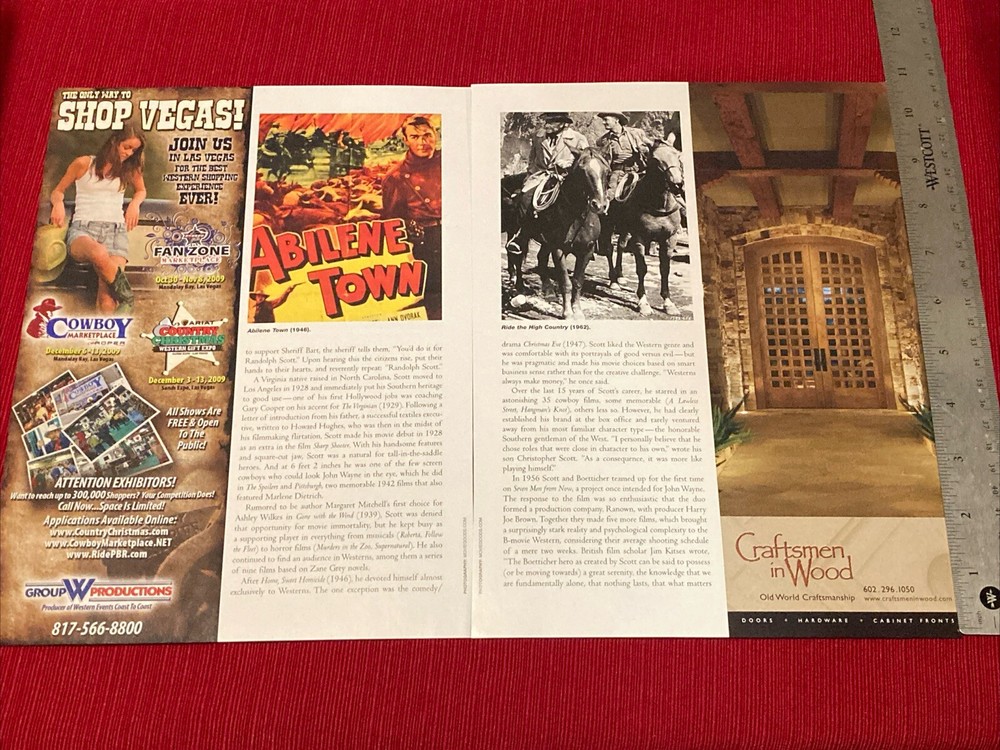 Filmmaker Randolph Scott 6-page 2009 Print Article