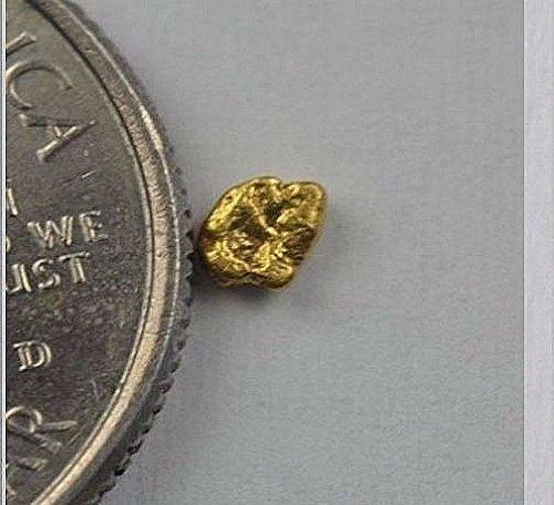Alaskan-Yukon BC Gold Rush Natural Gold Nugget 0.10 Grams Genuine "In Bottle"