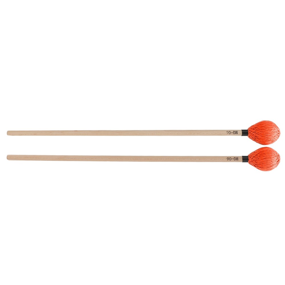 1 Pair Medium Hard Marimba Mallets For Percussion Playing Orange Excellent
