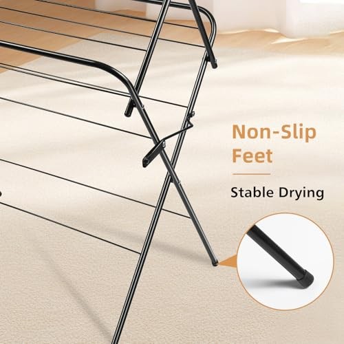 Foldable Clothes Drying Rack | Portable Collapsible Laundry Drying Rack | Black
