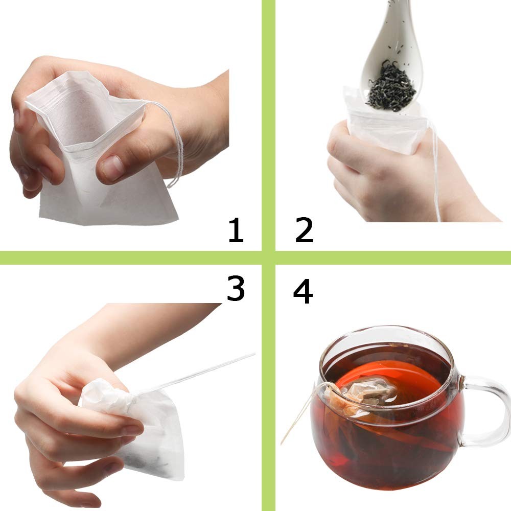 Tea Filter bags disposable empty tea infuser with drawstring for loose leaf tea